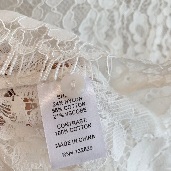 Helsa The Lace Shirt With Shoulder Pad - Picture 11 of 12